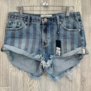 NEW! ONE TEASPOON ZEPHYR BANDITS Shorts Denim Distressed Kids Girls 12/14 NWT